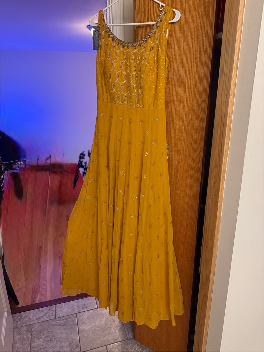 Karishma Krutika Salwar Kameez Large Mustard Gold Indian formal gown